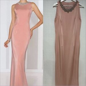 Cameron Blake embellished long formal gown light pink size 12